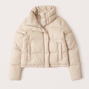 Abercrombie Vegan Leather Puffer Jacket